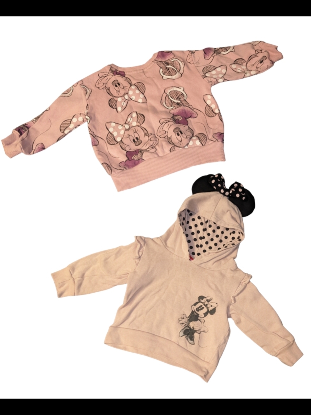 Girls Pink Minnie Mouse Hoodie & Sweatshirt Set